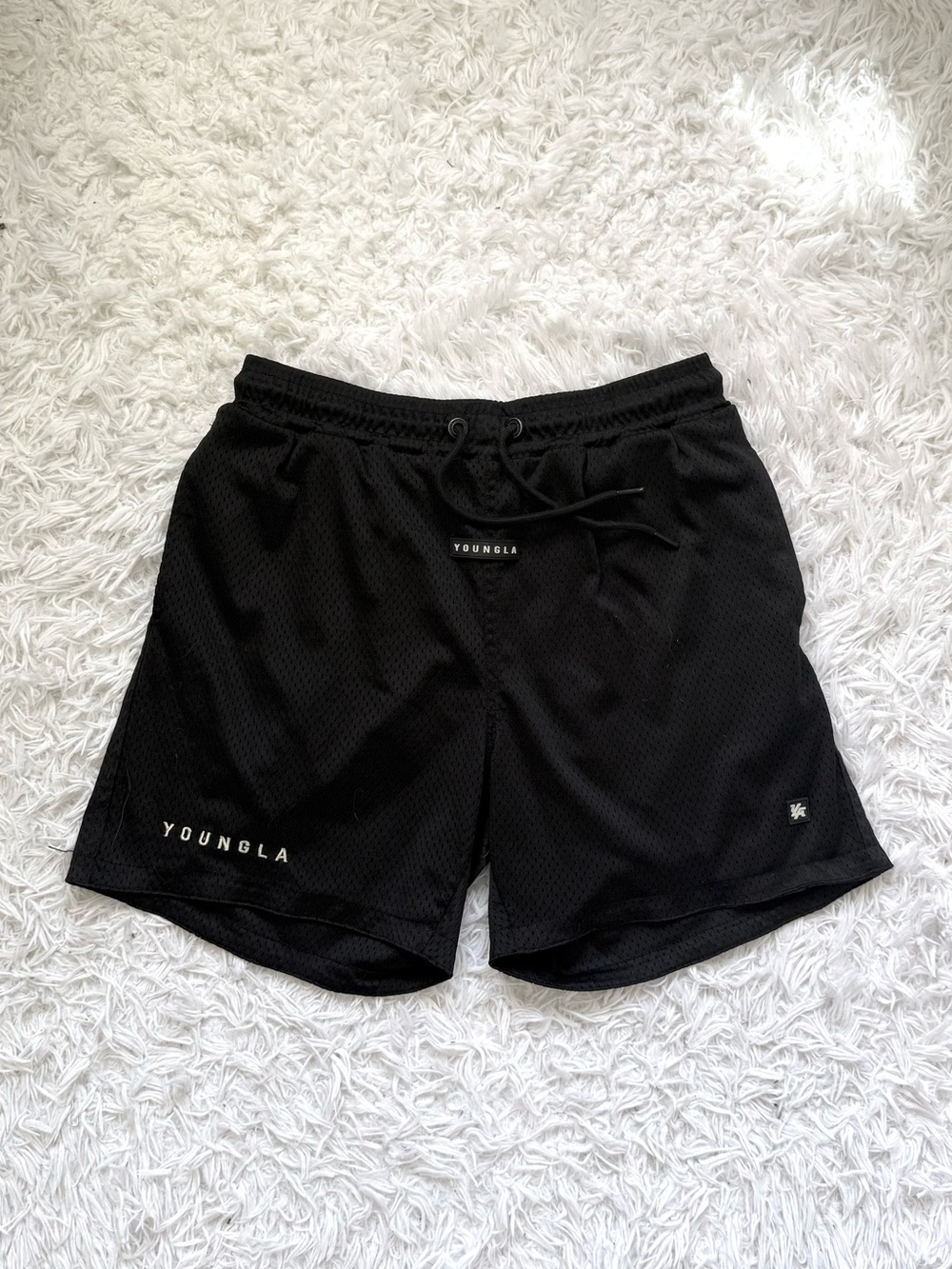 YoungLA Black Athletic Mesh Shorts